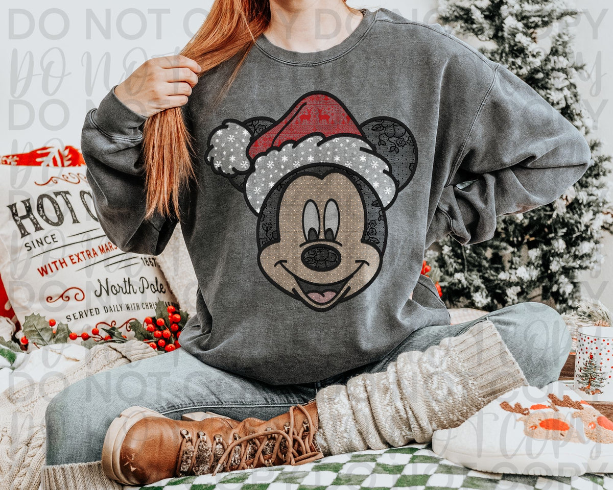 Lace Christmas Mouse 117432 DTF transfer