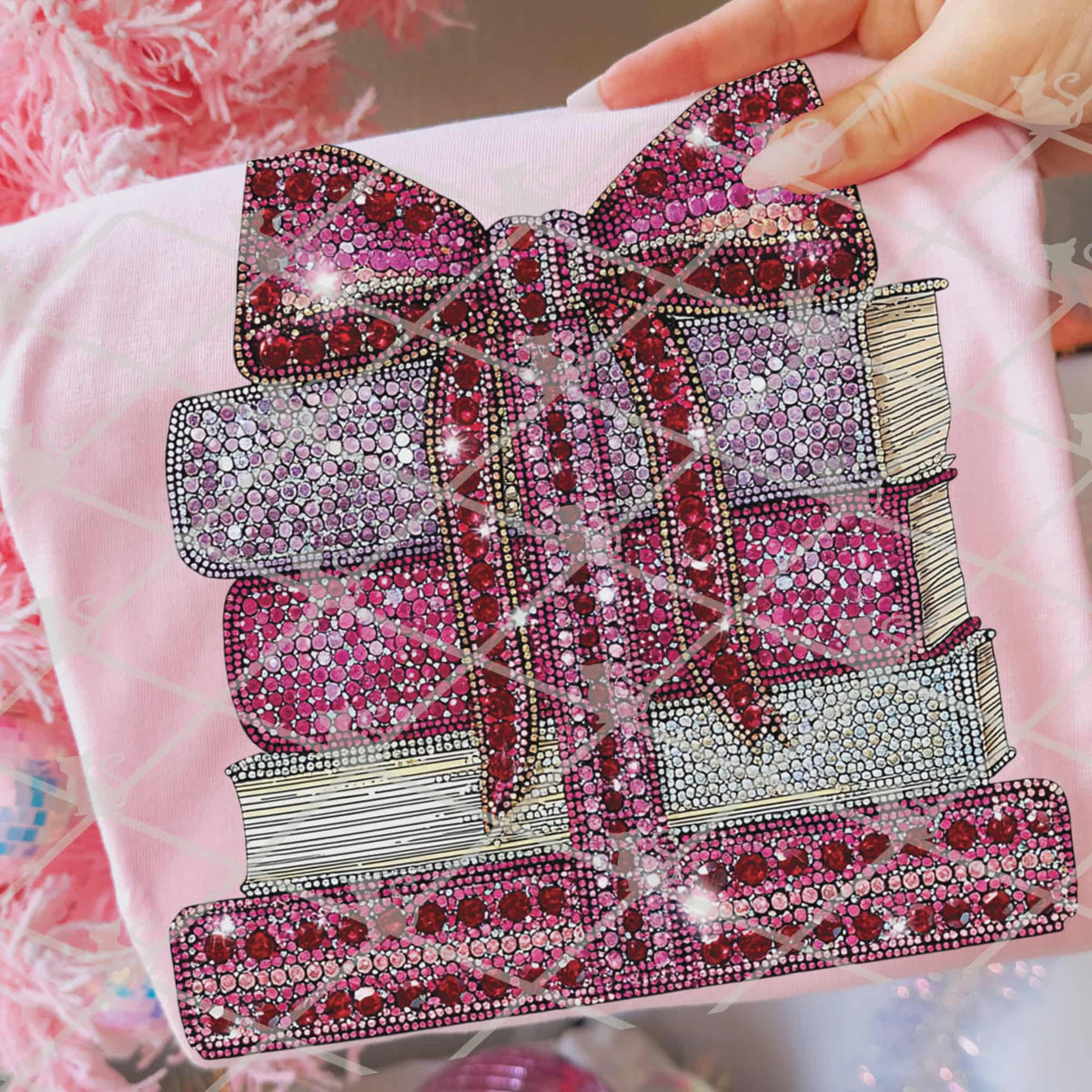 Faux Rhinestone book stack (TGG) DTF Transfer