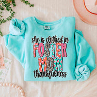 She is clothed in thankfulness foster mom 52829 DTF transfer