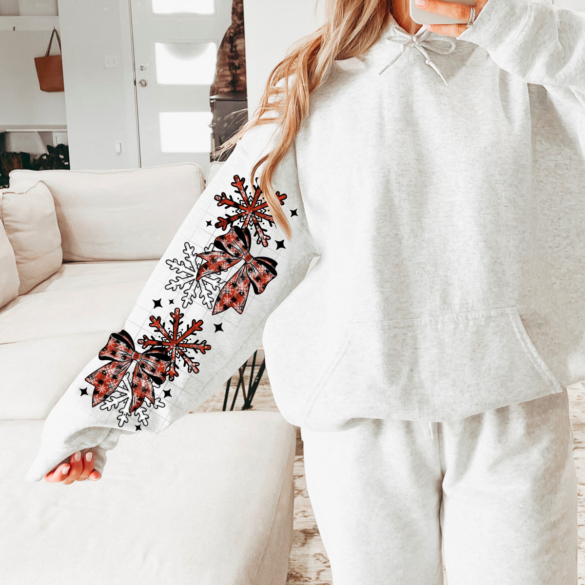 Plaid Bow sleeves (SET OF TWO SLEEVES) (CSC) DTF Transfer