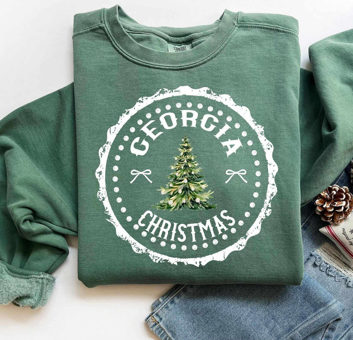 Georgia Christmas Tree Circle (S&g) DTF Transfer