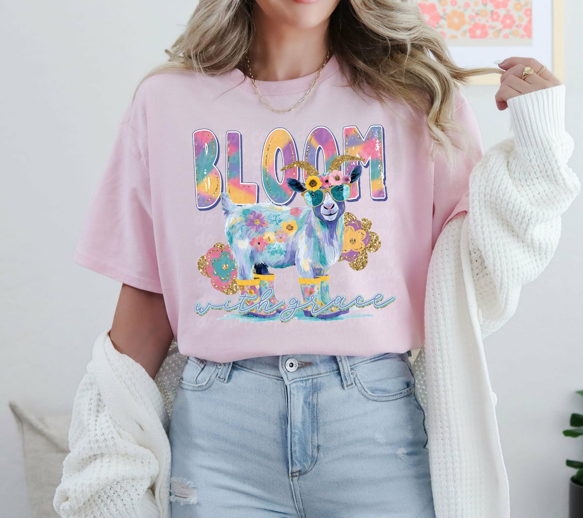 Bloom with grace goat (C’s) DTF Transfer