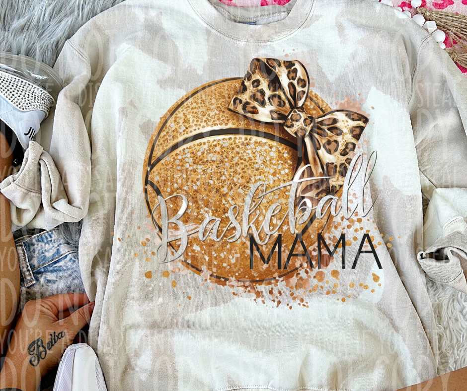 Basketball mama leopard bow (vintage) 53789 DTF transfer