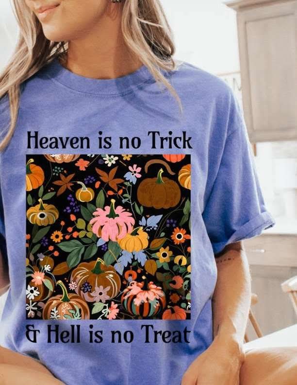 Heaven is no trick (ember) DTF transfer