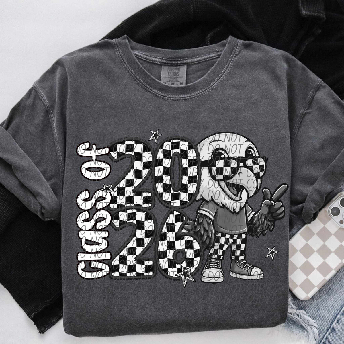 Class of 2026 checkered Eagles city DTF transfer