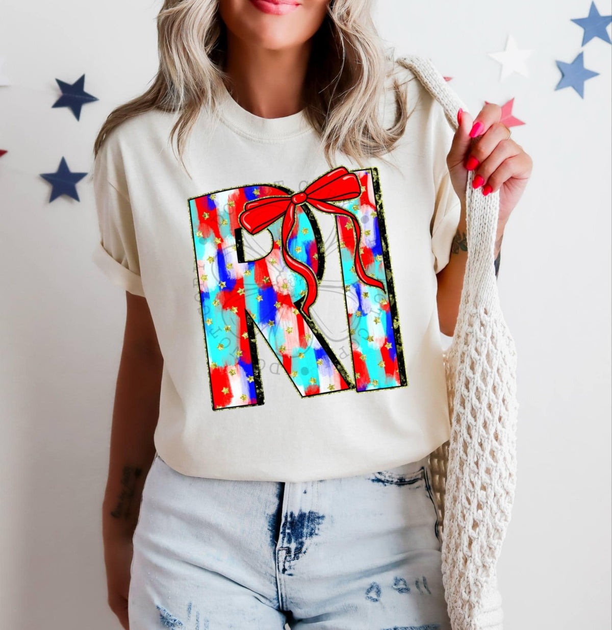 Patriotic brushstroke states DTF transfers