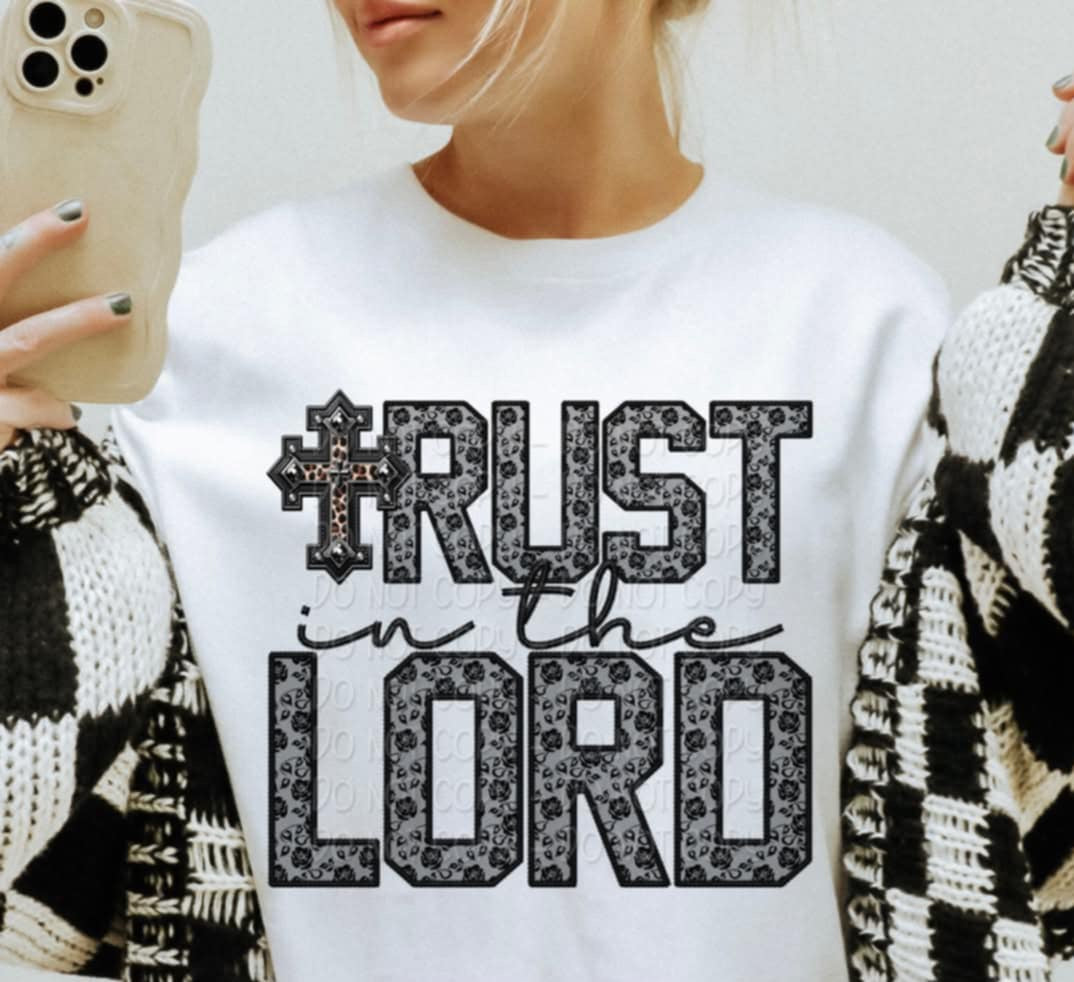 Trust in the lord black lace 94324 DTF transfer
