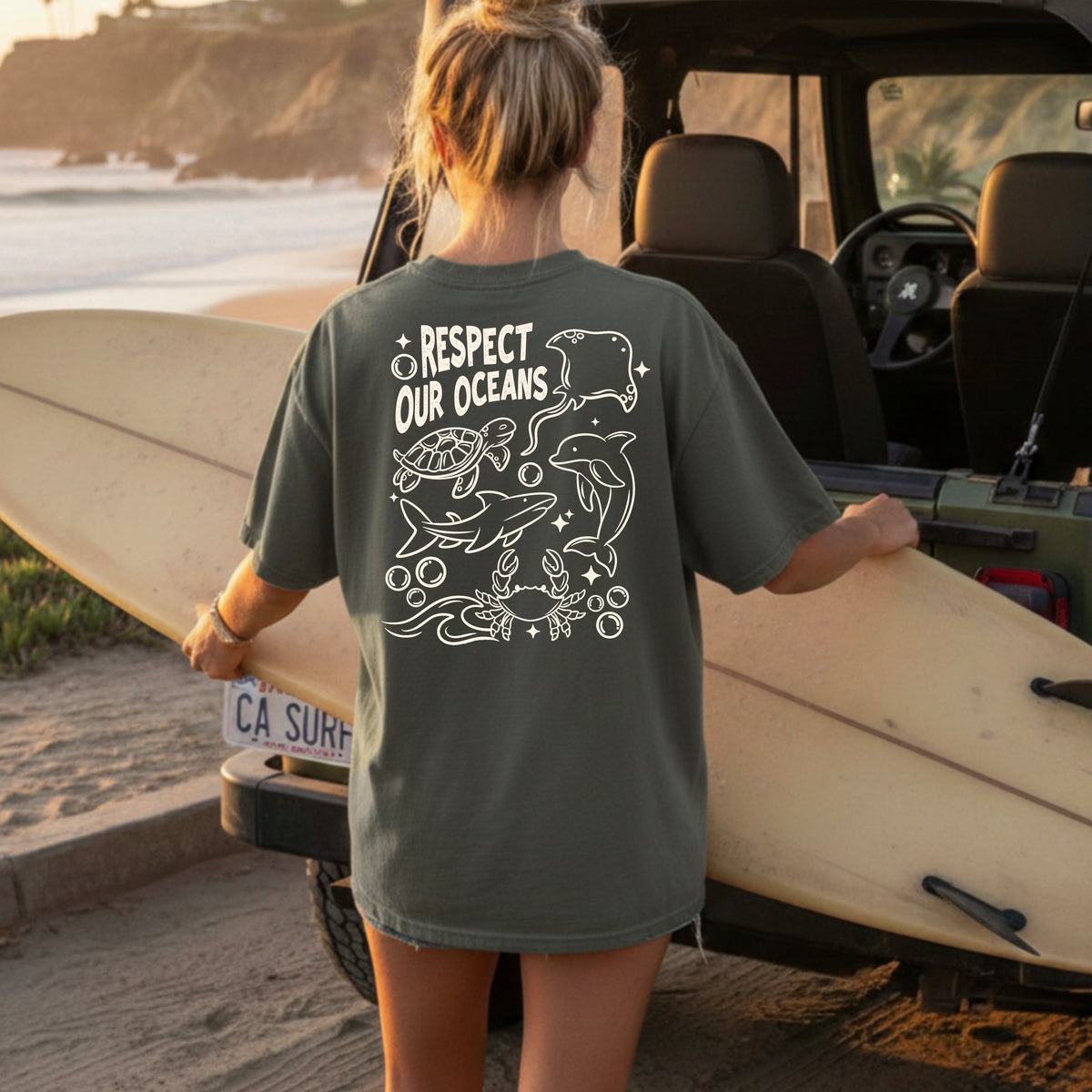 Respect our oceans (light cream) (CSC) DTF Transfer