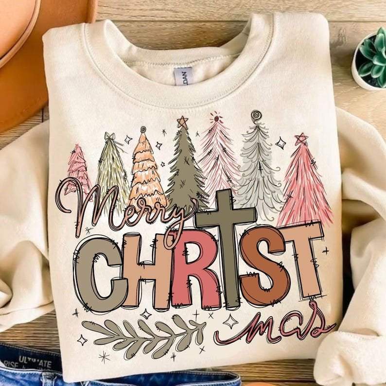 Merry Christmas muted 64825 DTF transfer