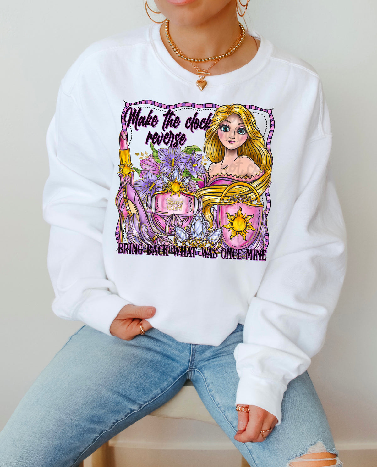 Make the clock reverse blonde Princess (DDD) DTF transfer