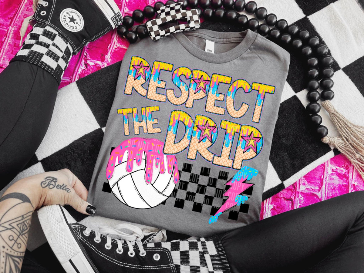 Respect the drip volleyball pink drip (Caplinger) 94398 DTF transfer