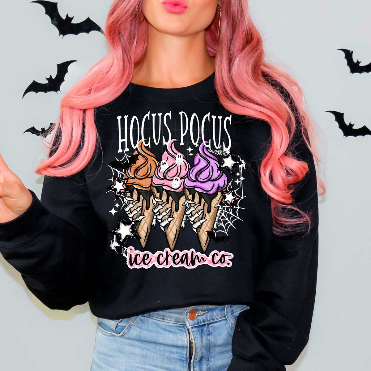 Hocus Pocus icecream WHITE ACCENTS (csc) DTF transfer