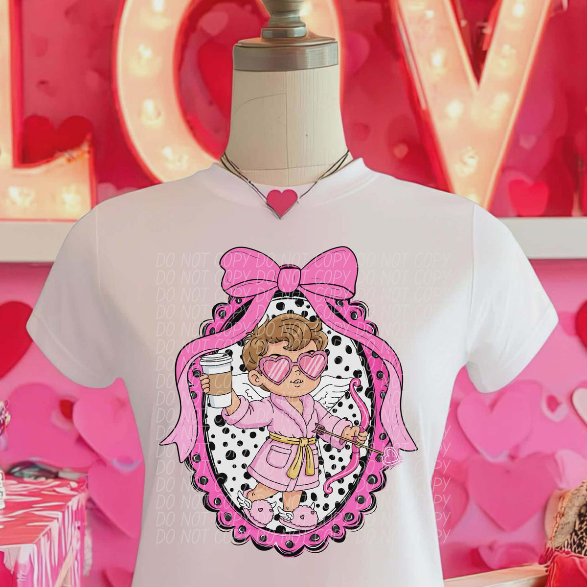 Cupid oval frame (city) DTF transfer
