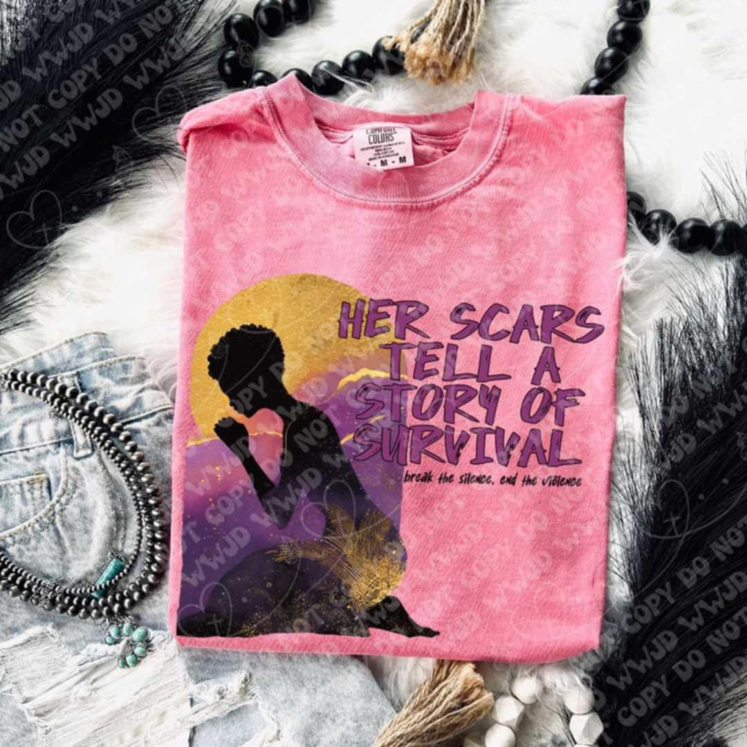 His Scars tell a story of survival (Vehement) DTF transferh