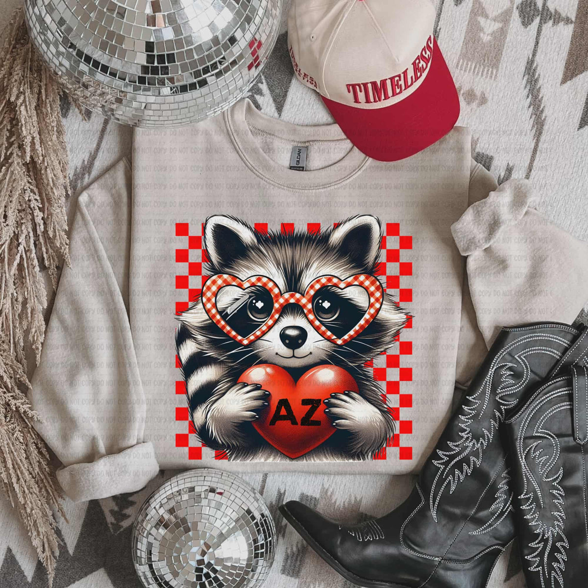 AZ heart raccoon state (revel) DTF Transfer