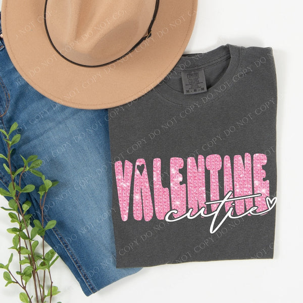 Valentines cutie faux glitter 13614 DTF transfer