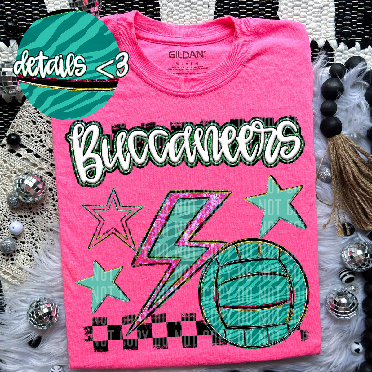 Buccaneers Rainbow Volleyball (Caplinger) 96837 DTF transfer