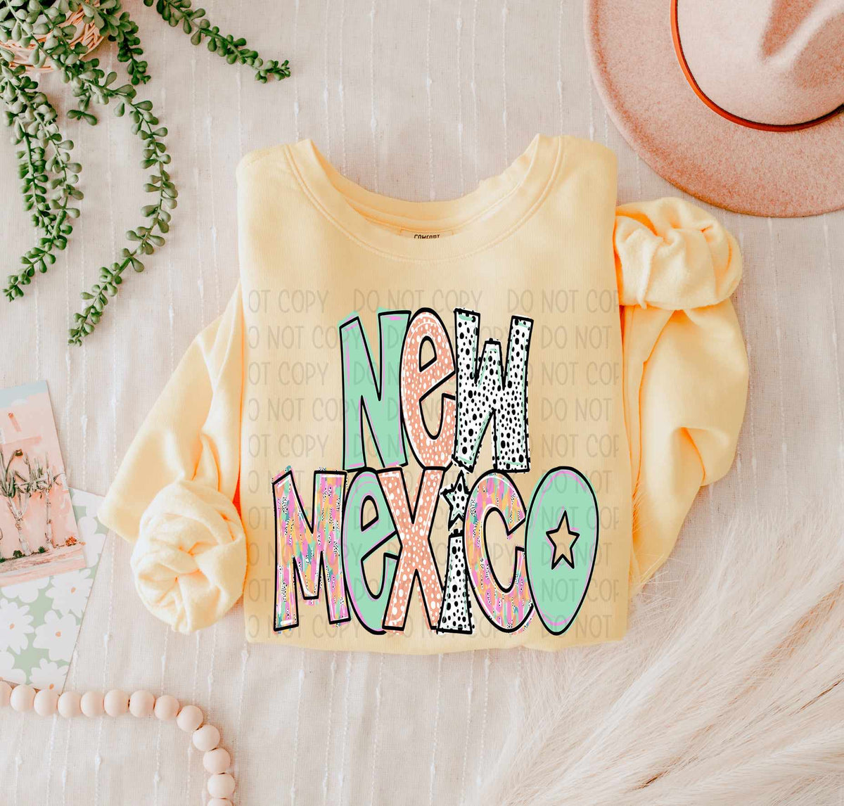 New Mexico peach and green (SWD) 55456 DTF transfer