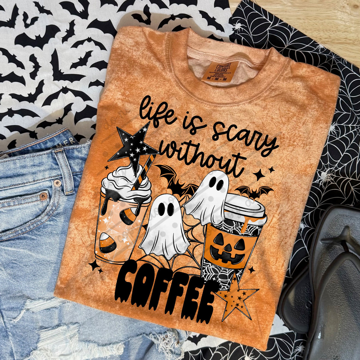 Life is scary without coffee Sunday Special DTF transfer