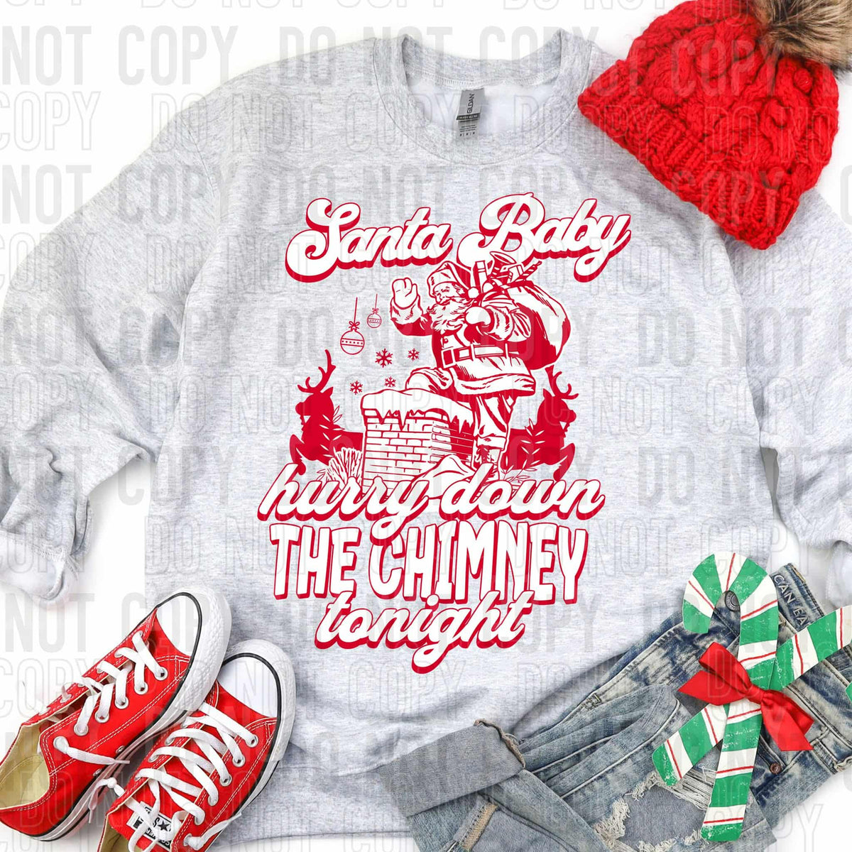 Santa Baby Hurry Down the Chimney (SBB) DTF transfer