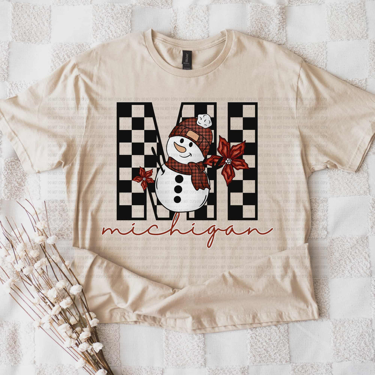 Michigan snowman checker (REVEL) DTF Transfer