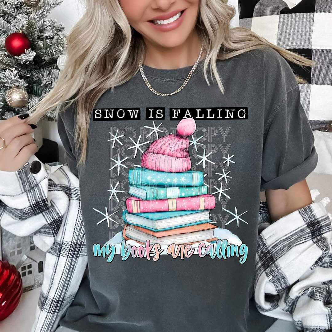 Snow is falling my books are calling (PH) 65627 DTF transfer