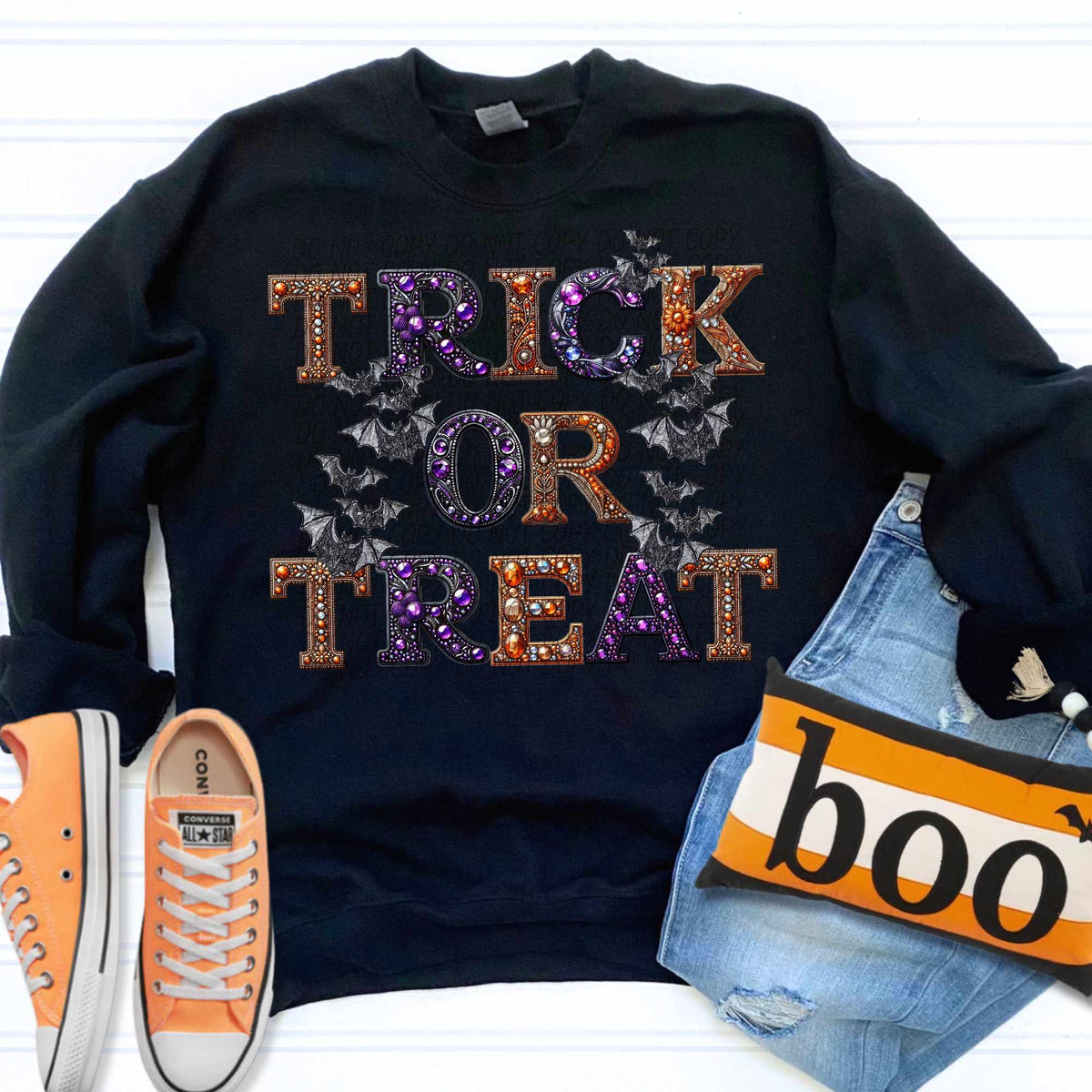 Trick or treat with bats (CITY) 55900 DTF transfer