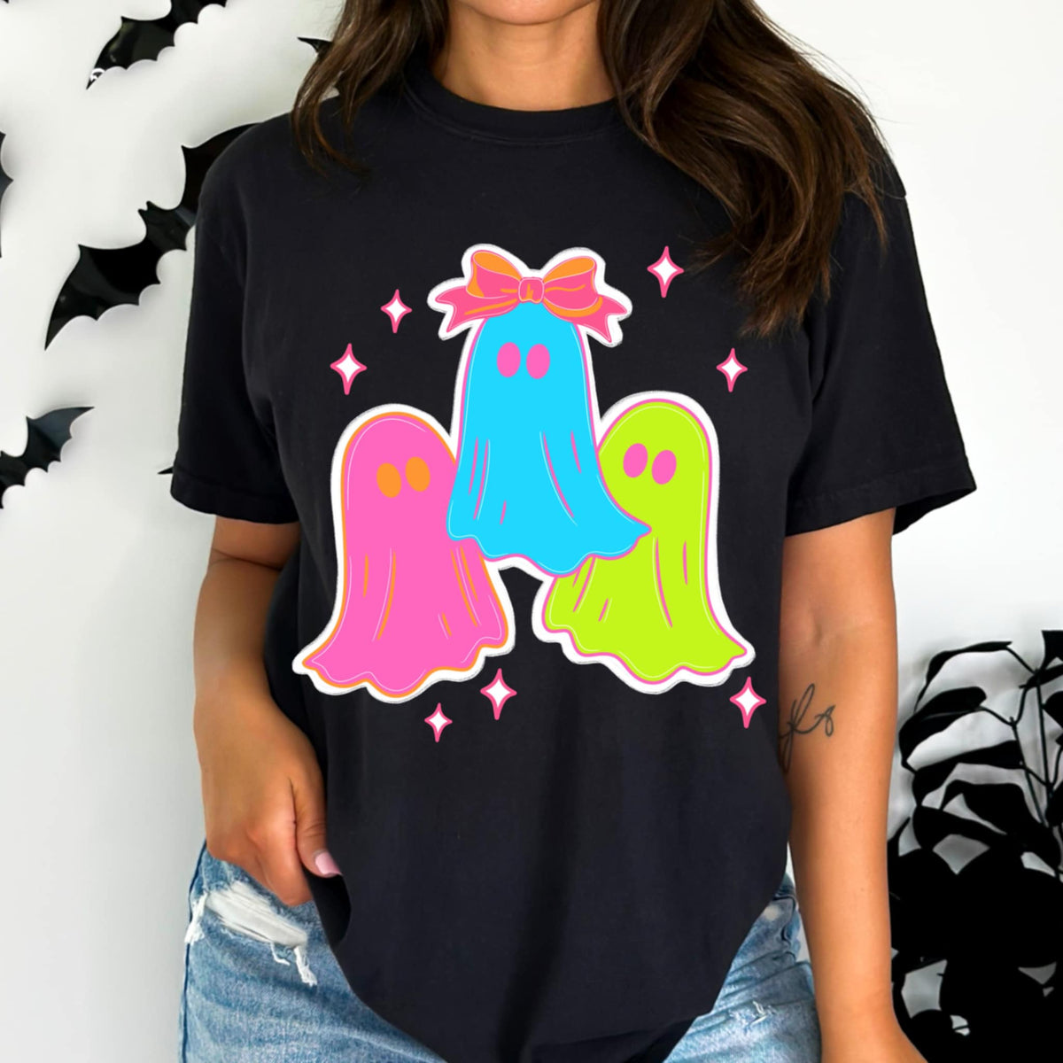 Neon Ghosts white outline (cmd) DTF Transfer