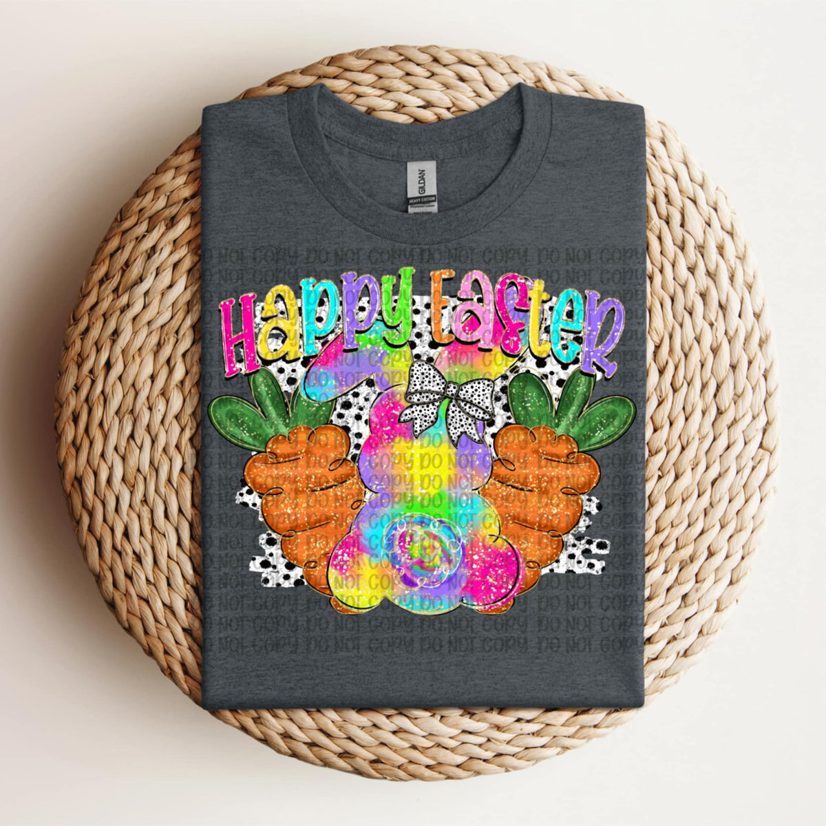 Happy Easter colorful bunny (VP) 91899 DTF transfer