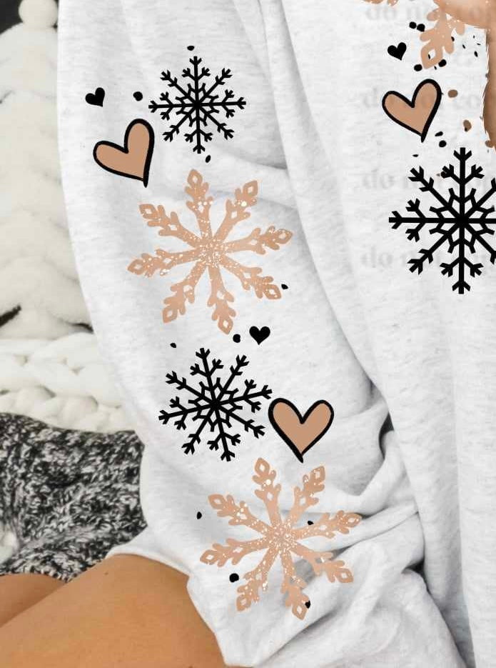 Tan and black snowflakes sleeve (CSC) 73736 DTF transfer