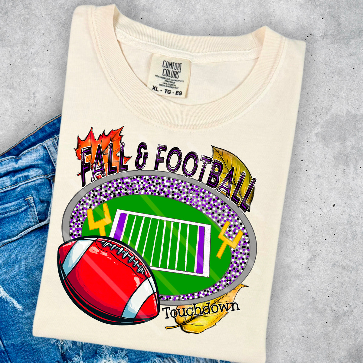 Fall and Football Stadium PURPLE (chaos) 110283 DTF transfer