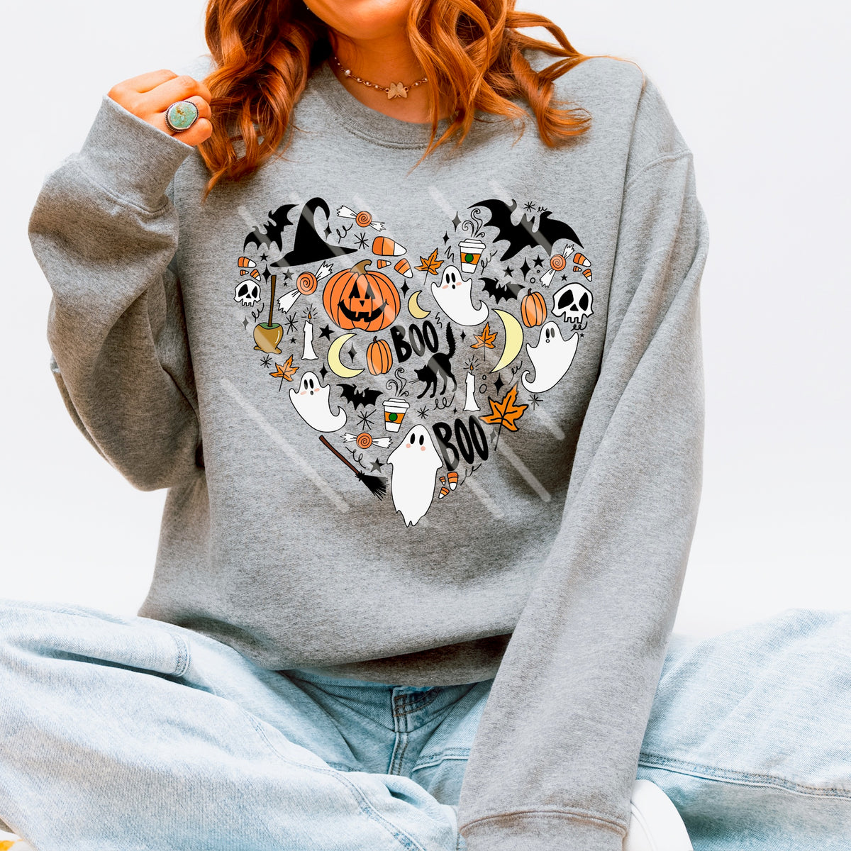 Halloween Doodles heart DTF transfer