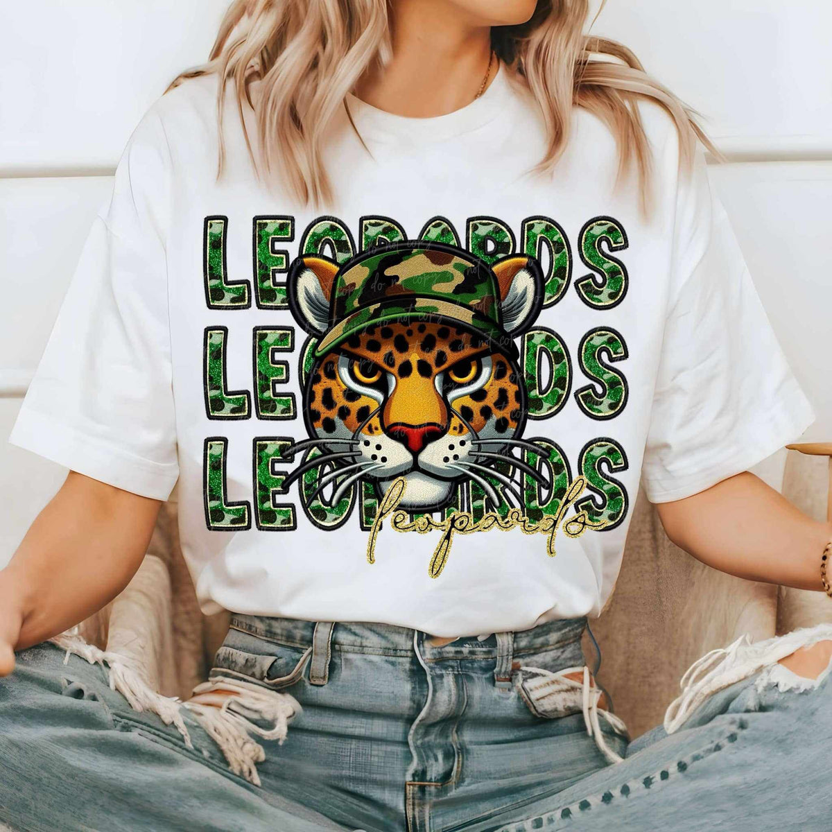 Leopards camo stacked (VIRGO) 70555 DTF transfer