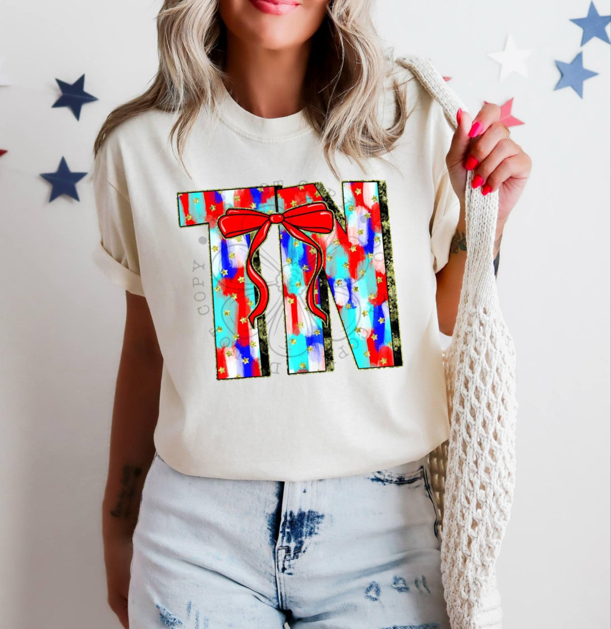 Patriotic brushstroke states DTF transfers