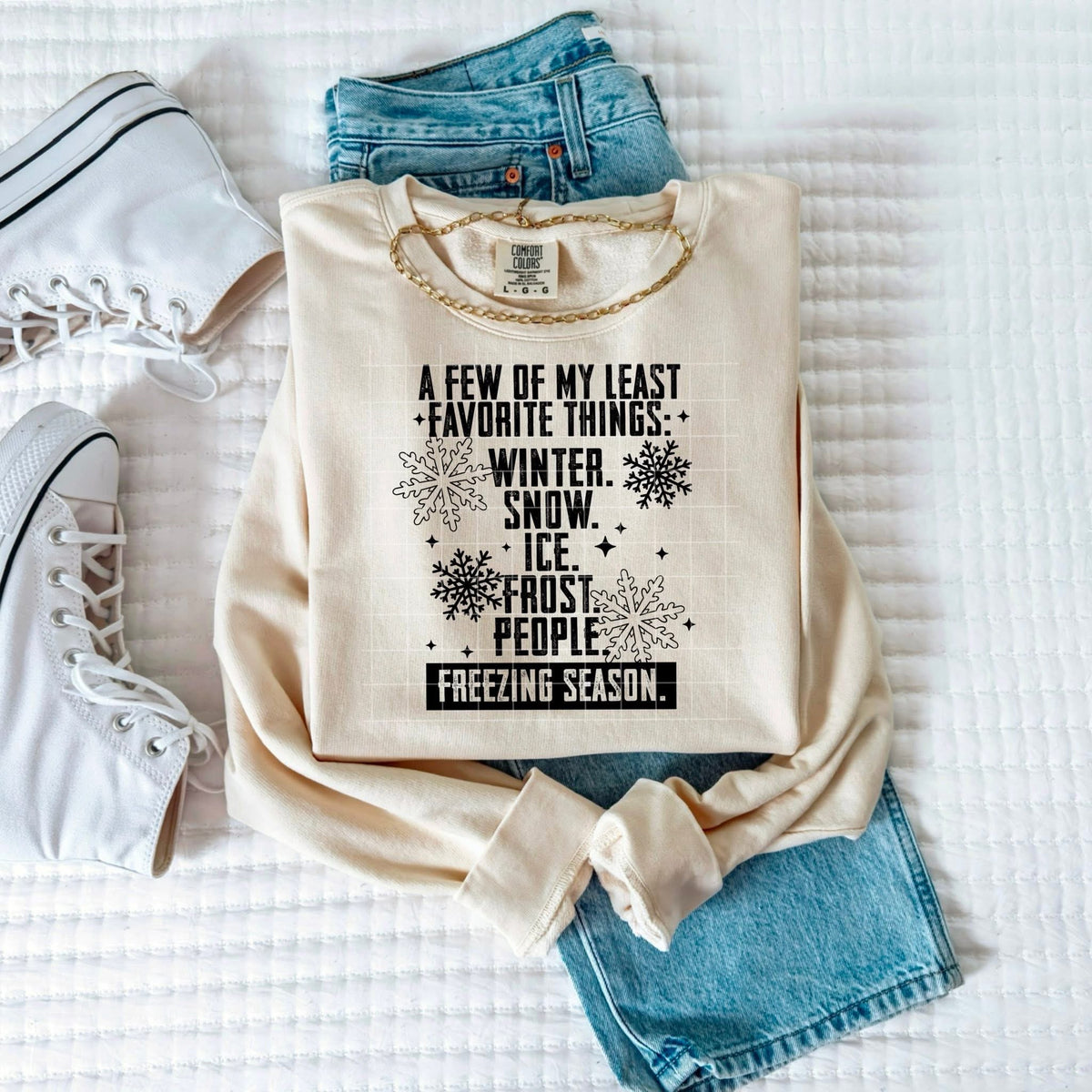 Things I hate Winter BLACK (CSC) DTF Transfer