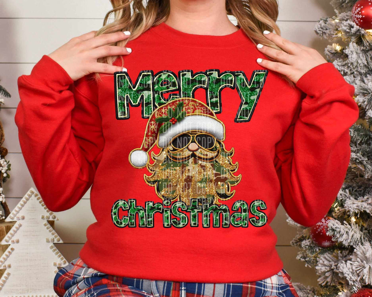 Merry Christmas camo santa (caplinger) 65099 DTF transfer