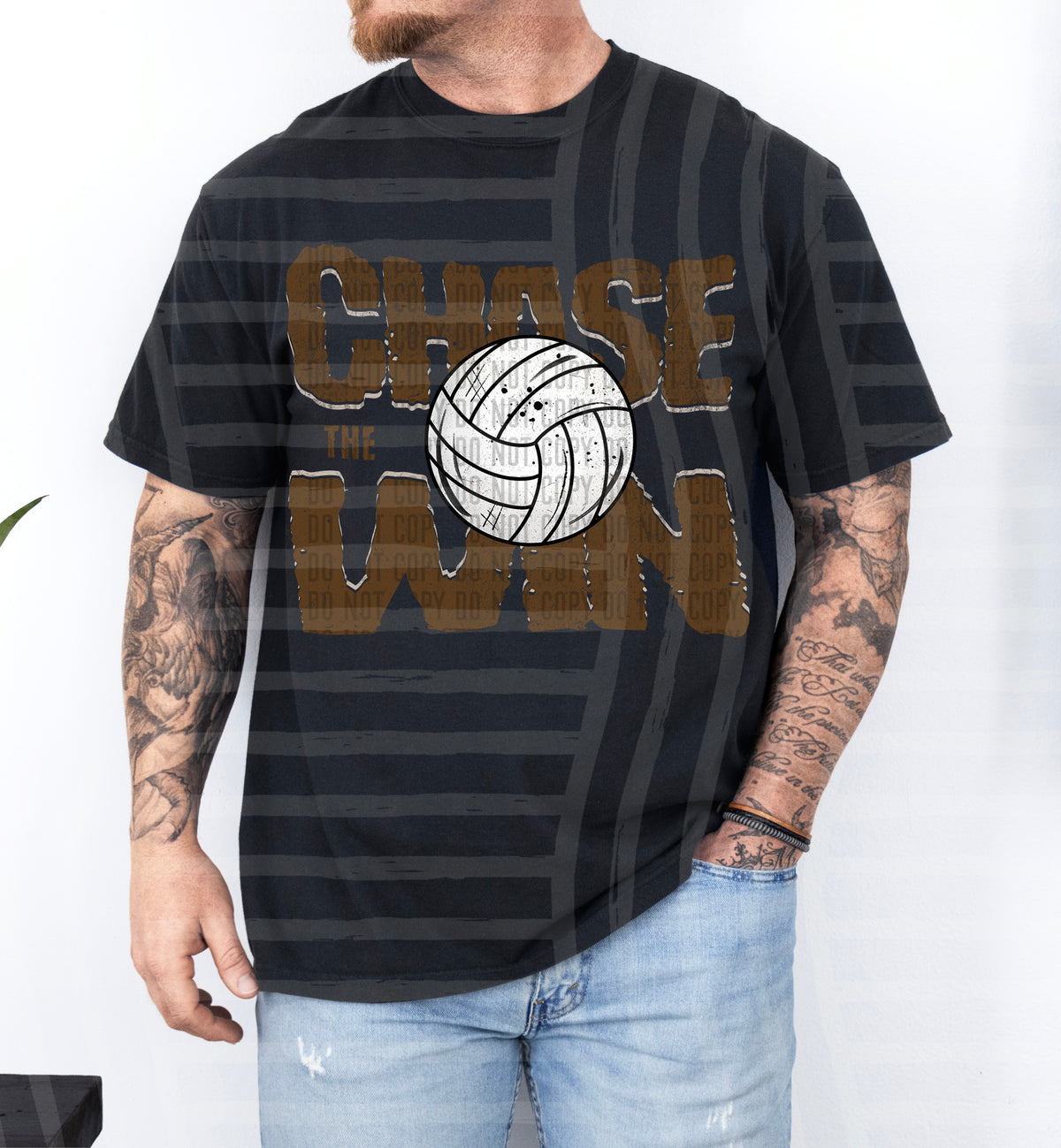 Chase the win volleyball BROWN (Caplinger) DTF Transfer