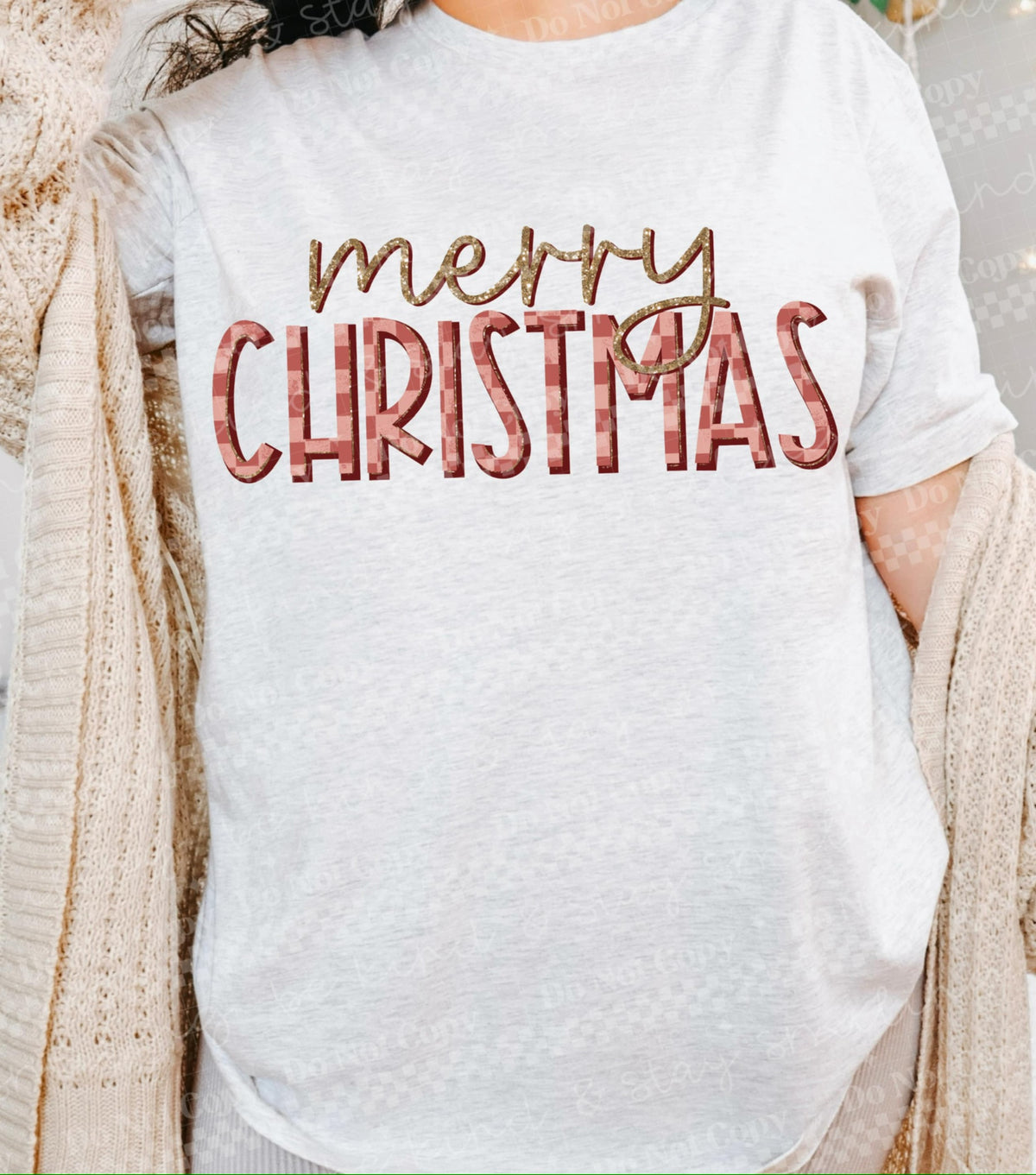 Merry Christmas checker (CMLD) 116725 DTF TRANSFER