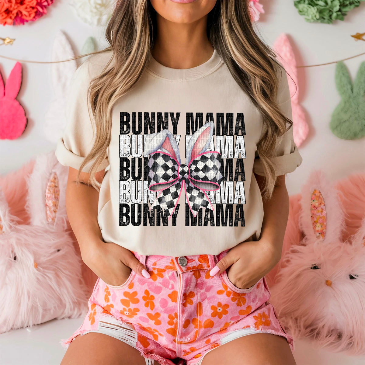 Bunny mama stacked 90429 DTF transfer