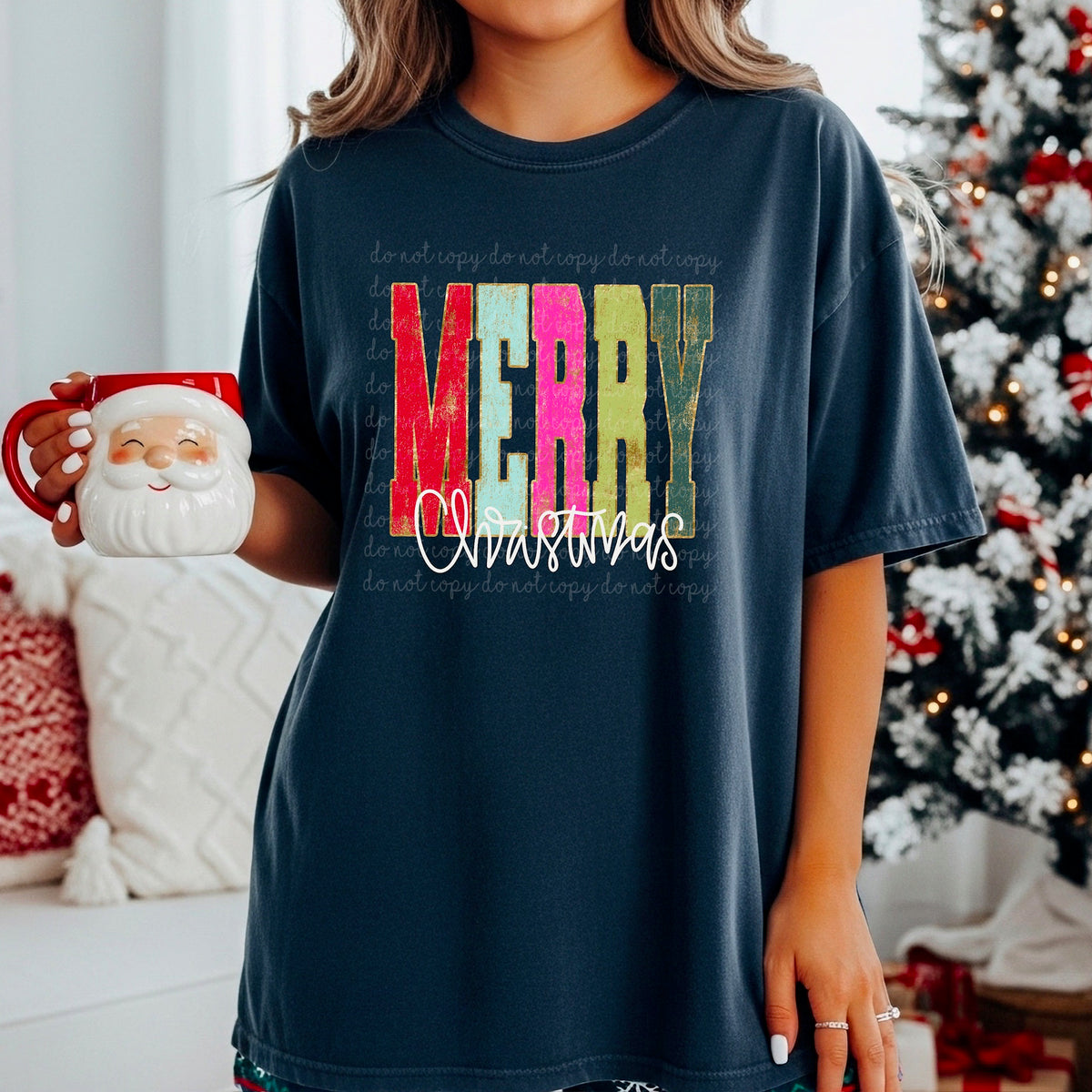 Merry Christmas colorful 117510 DTF TRANSFER