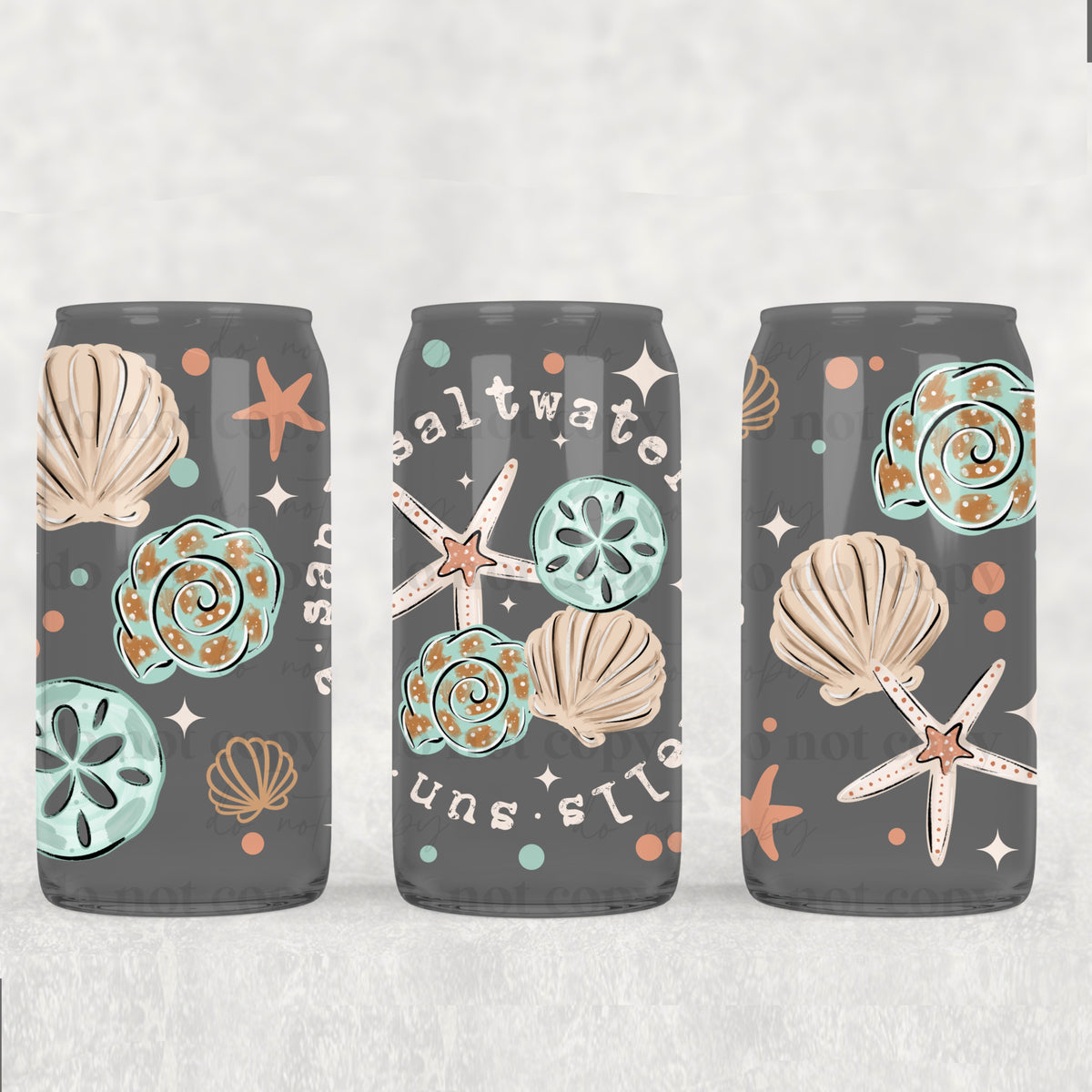 Circle seashells (CSC) UV DTF WRAP