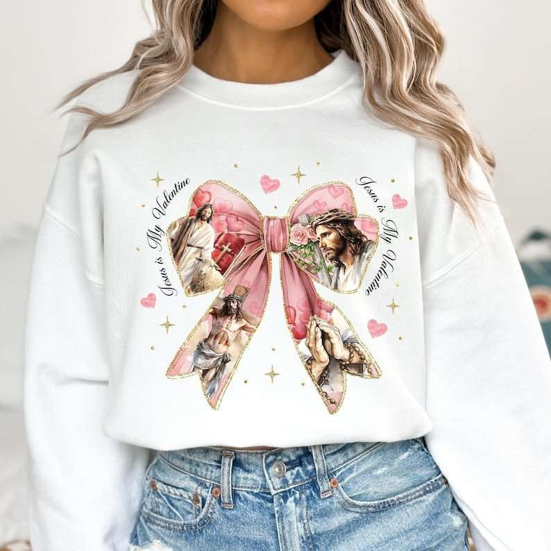 Jesus is my valentines bow 77719 DTF transfer