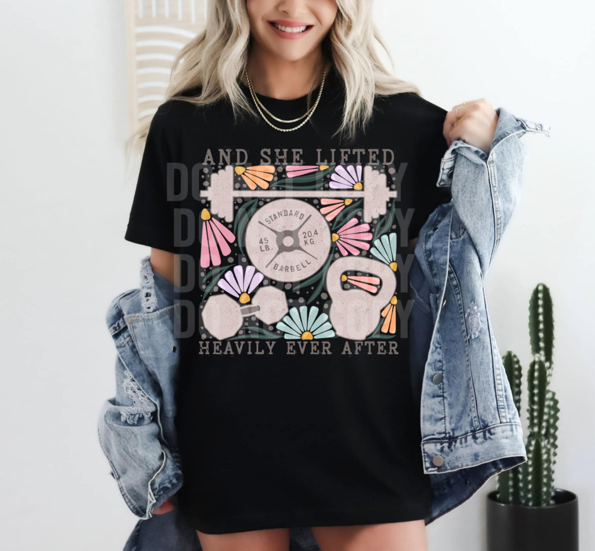 And she lifted heavily ever afer Gym items with florals (SCG) 87988 DTF transfer