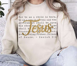 Jesus words gold sequin 73830 DTF transfer