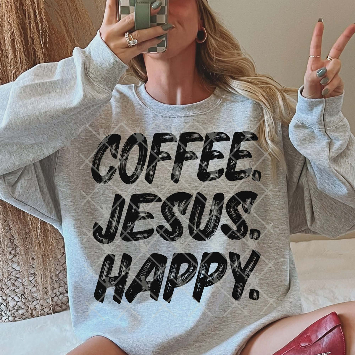 Coffee Jesus Happy (TTD) DTF Transfer