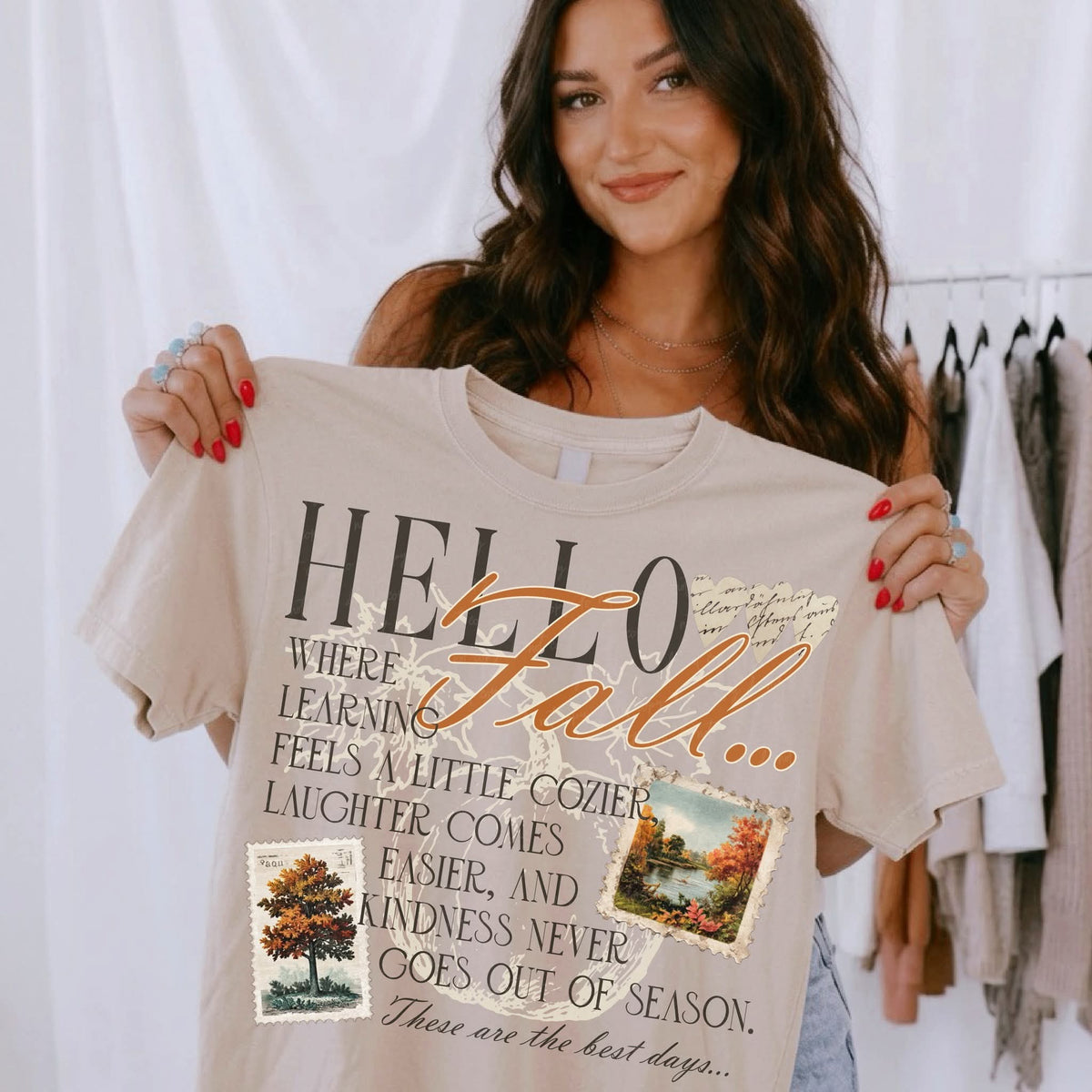 Hello fall stamps Sunday Special DTF transfer