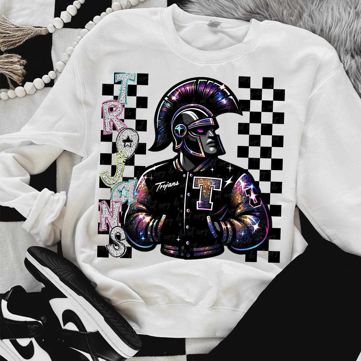 Trojans Dalmatian filled with mascot (VIRGO) 58042 DTF transfer