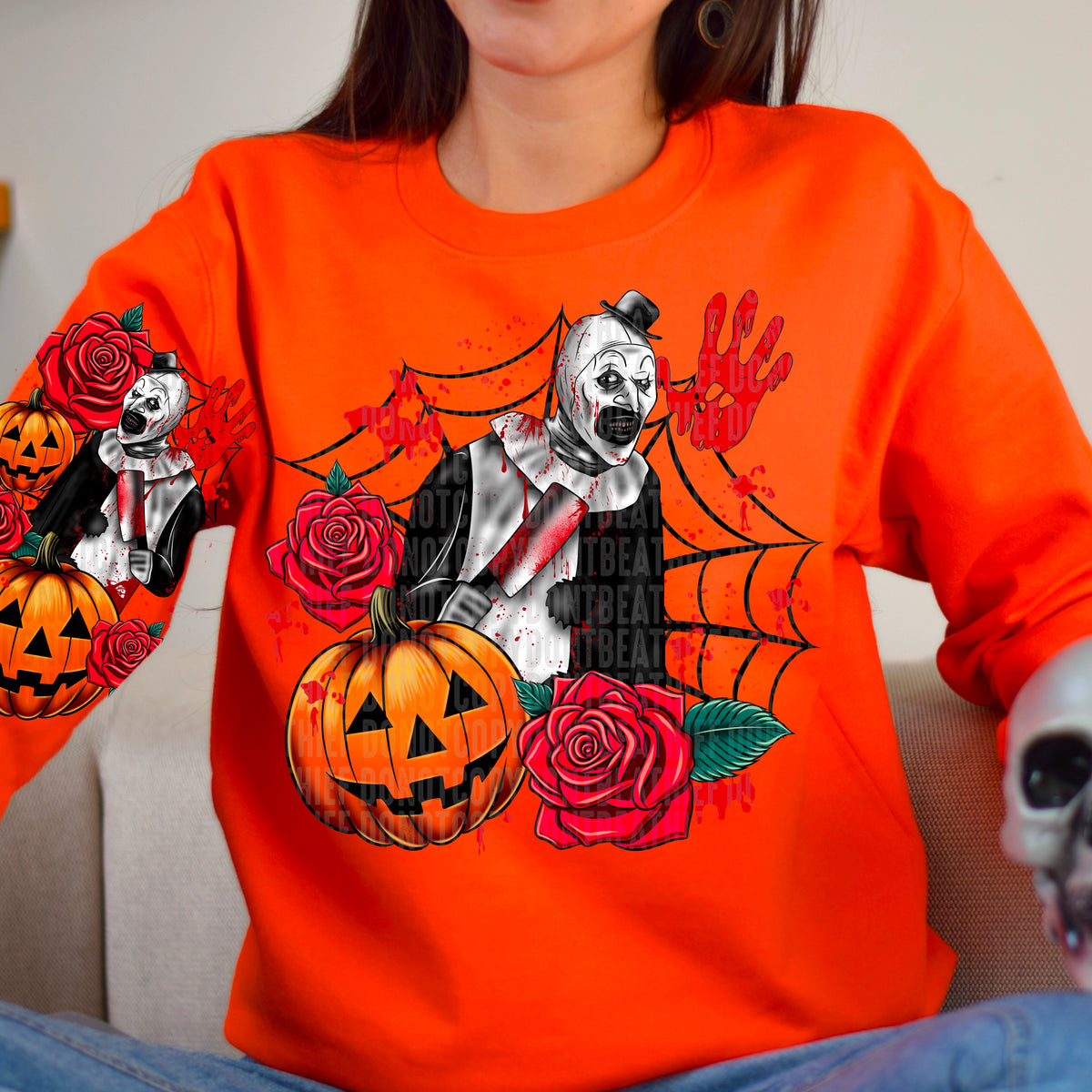 Clown Pumpkin and Rose 113232 DTF transfer