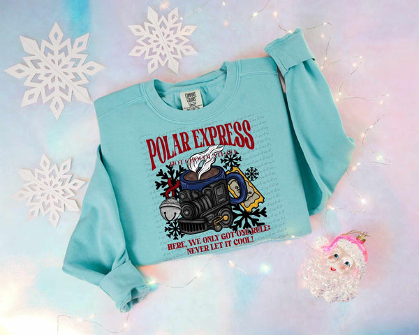 (Copy) Polar express hot chocolate co BLACK snowflakes 62694 DTF transfer