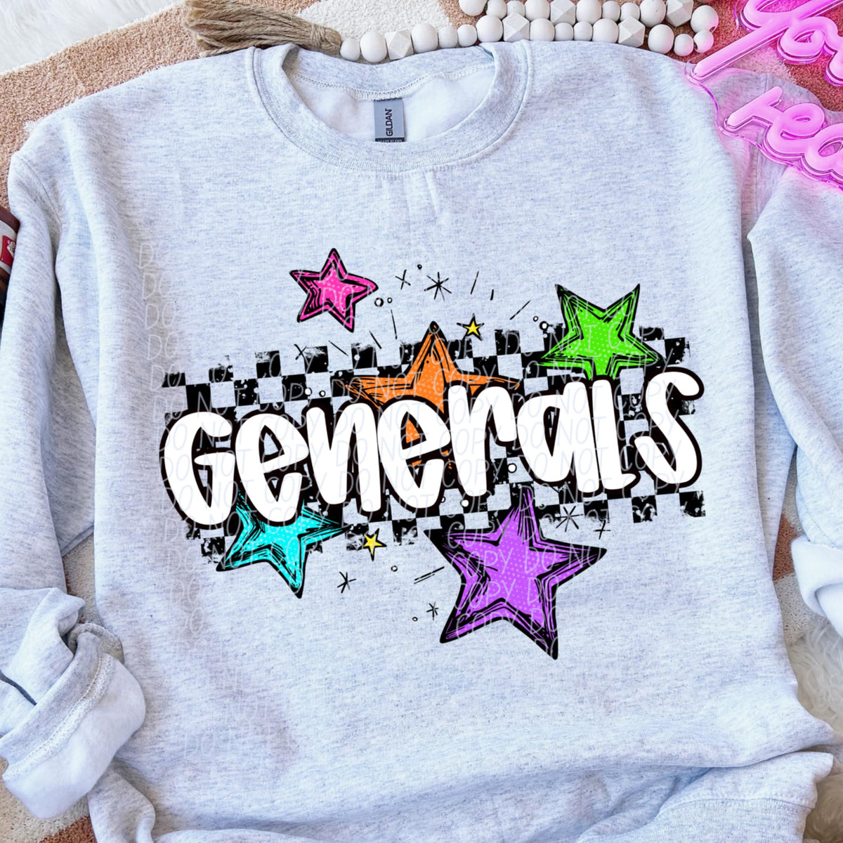 Generals Mascot Rainbow Stars CITY DTF TRANSFER